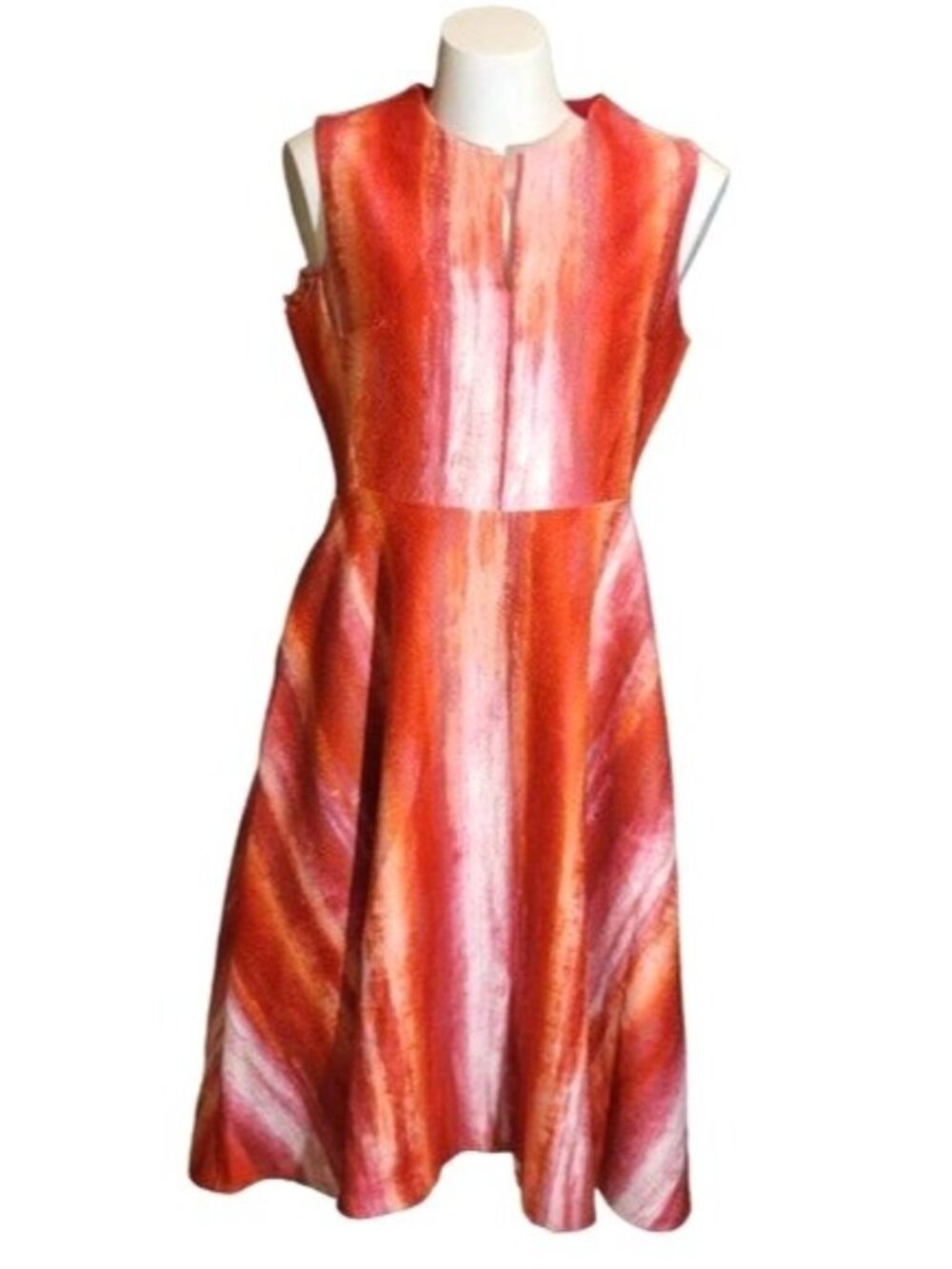 Natori Red Pink Dress A-line Pockets sleeveless 10